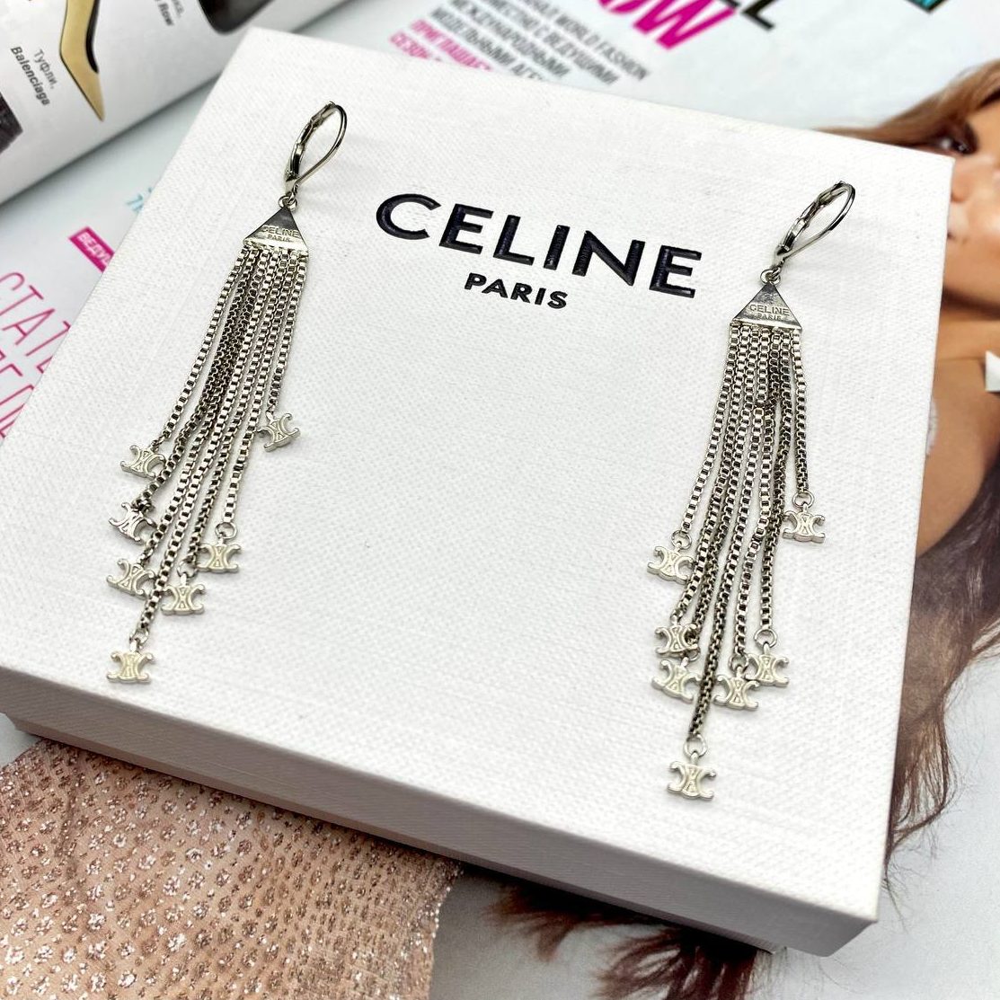 Фото Серьги Celine Triomphe Fringe S3252