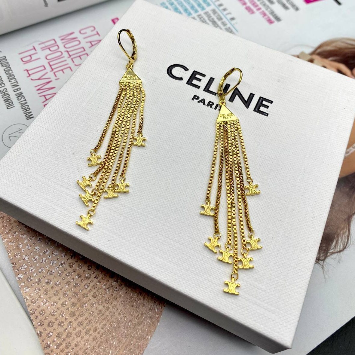 Фото Серьги Celine Triomphe Fringe S3254